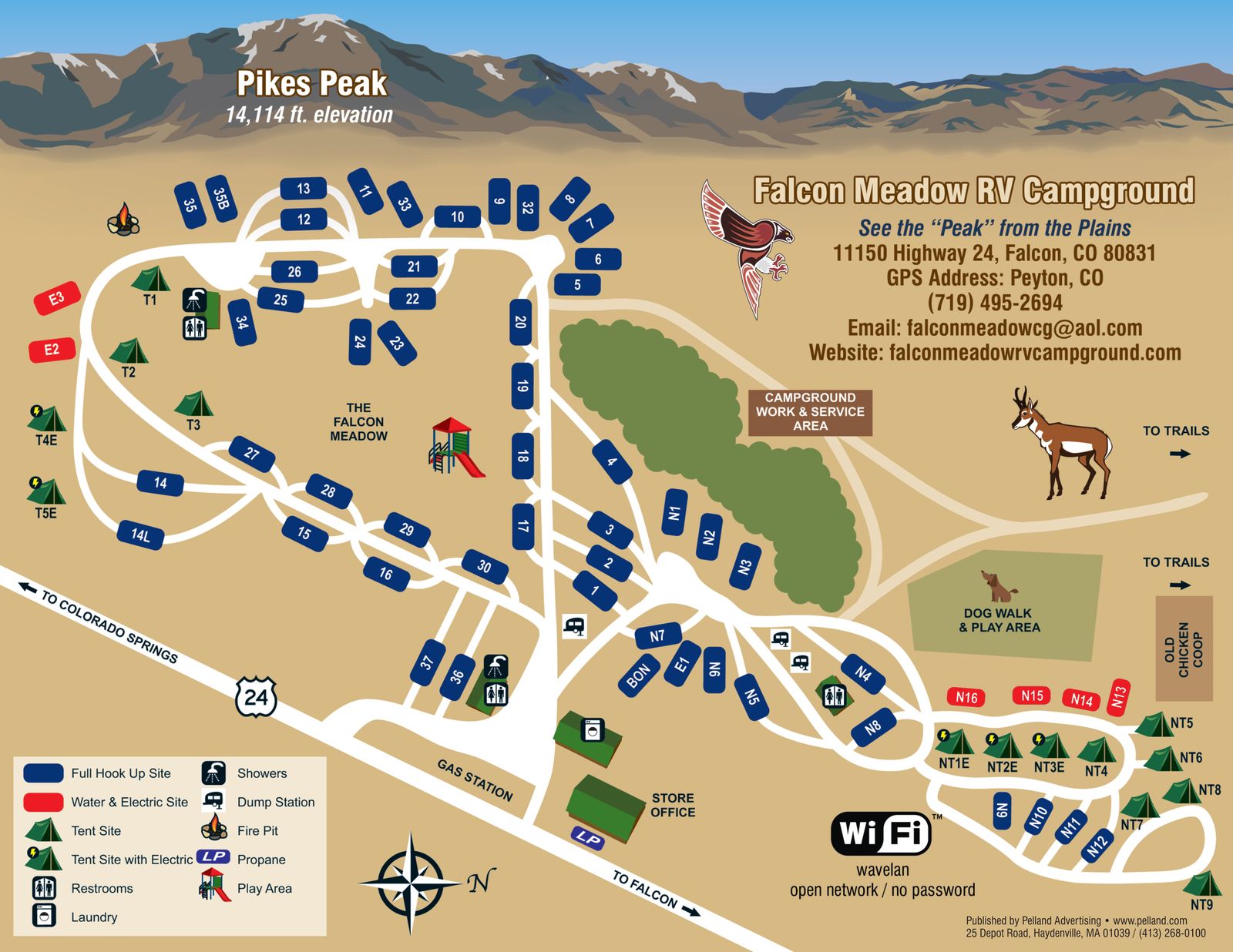 Falcon Meadow site map, 2024